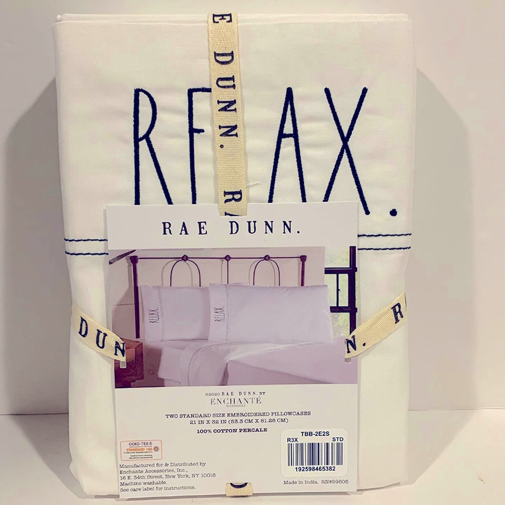 Rae Dunn RELAX Pillowcases - 2pcs